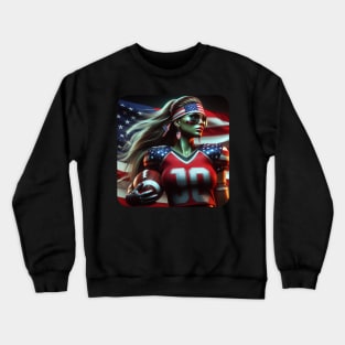 American Woman NFL Football Player #1 Crewneck Sweatshirt